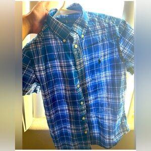 Classic Blue Plaid Kids Polo Shirt